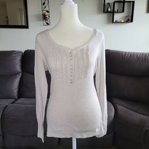 Alt ASO Elena Gilbert vintage Y2k Aeropostale ruffle henley